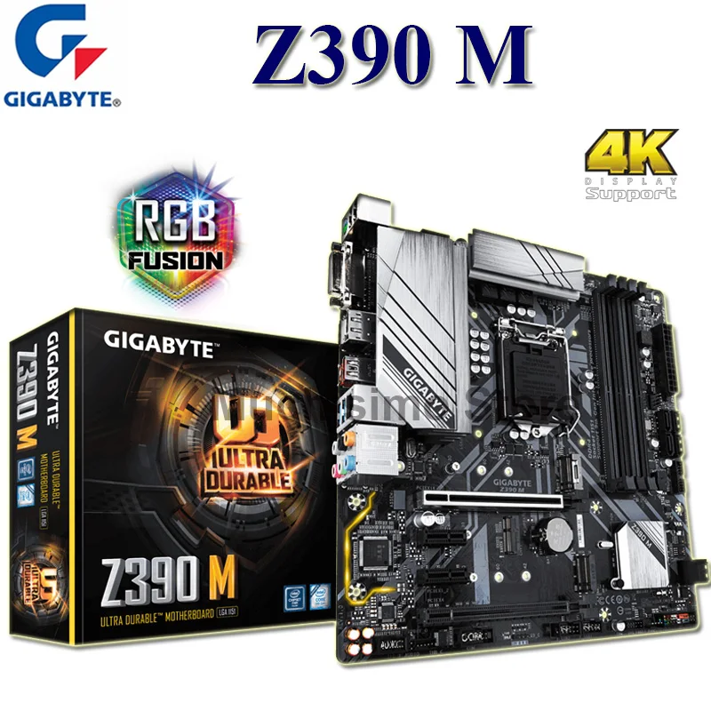 Материнская плата LGA1151 Gigabyte Z390 M Intel DDR4 PCI E 3 0 HDMI M.2 i9 i7 i5 i3 настольный SSD новая