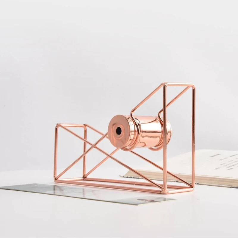 

Rose Gold Hollow Tape Dispenser Masking Tape Cutter Washi Tape Storage Organizer Adhesive Tape Holder Office Supplies