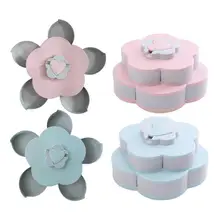 Креативный цветочный дизайн вращающаяся коробка для хранения еды для перекуса конфет Органайзер фруктовая тарелка