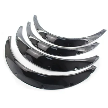 

4 x Car Plastic Body Wheel Eyebrow Fender Flares Flexible Durable (Gloss Black)