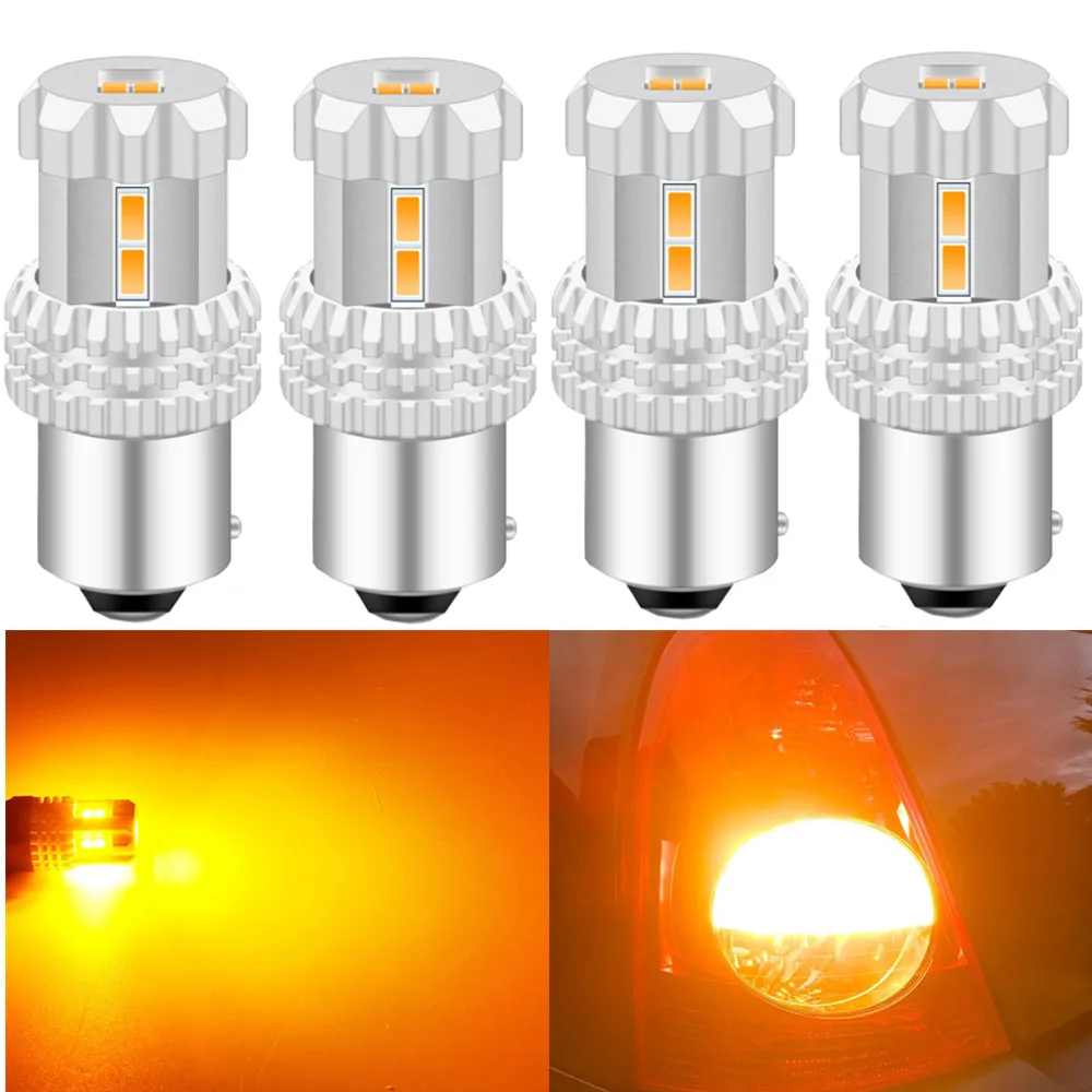 

4x Canbus 1156 BA15S P21W Led Bulb BAU15S PY21W T20 T25 Car Rear Turn Signal Light Amber for BMW e82 x1 f25 e70 e46 coupe e81 i3
