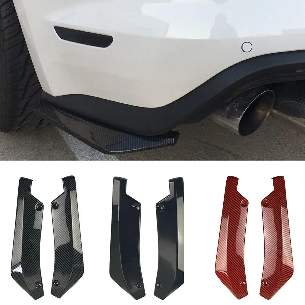 Car Bumper Spoiler Car Rear Bumper Lip 2Pcs Universal Car Rear Bumper Lip Spoiler Diffuser Splitter Scratch Protector 6 Screws