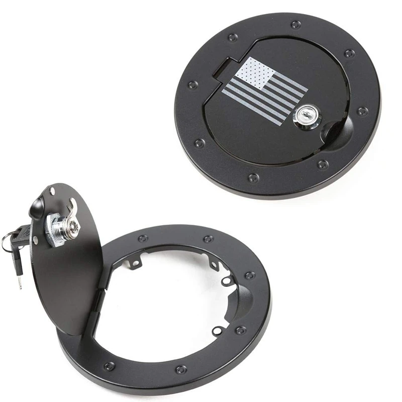 Gas Tank Door Locking Fuel Filler Door Cover for JK Jeep Wrangler 2007-& Unlimited Sport Sahara Rubicon