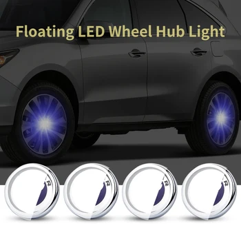 

For Jaguar 64mm 4X Hub Light Car Wheel Caps Light Center Cover Lighting Cap Floating Illumination LED bulb auto car styling