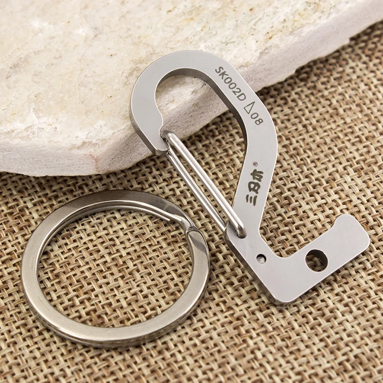

Sanrenmu EDC SK002Z Stainless Steel Carabiners Bottle Opener Camping Keychain