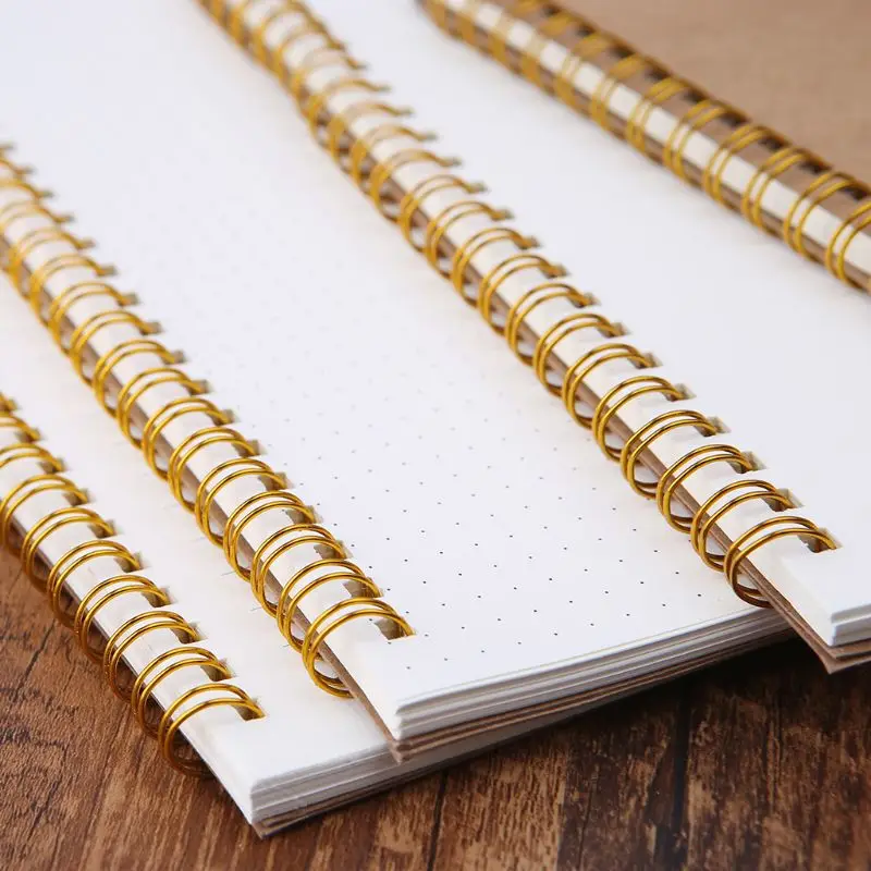 

A5 Bullet Notebook Kraft Dot Grid Time Management Blank Book Spiral Journal Weekly Planner School Office Supplies girls love