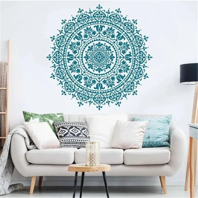 Plantilla de pintura auxiliar de Mandala, plantilla reutilizable grande para  suelo, pared, azulejo, tela, muebles, accesorio para pintar, disponible,plantillas  para pintar paredes grand - AliExpress