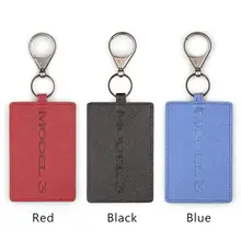 Кожаный чехол для ключей с держателем для карт, защитный чехол для ключей Tesla Модель 3, чехол для ключей для автомобиля