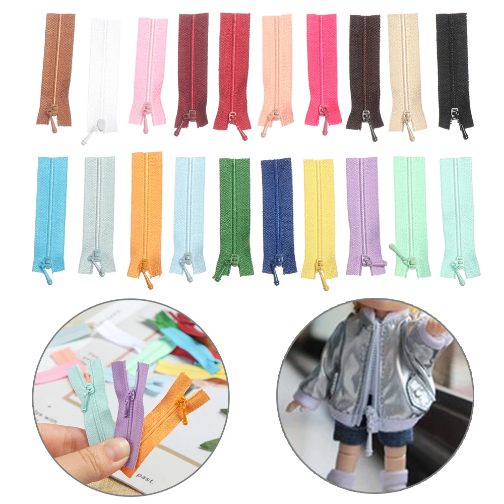 5Pcs Mini Doll Clothing Zippers DIY Making Scrapbooking Garment