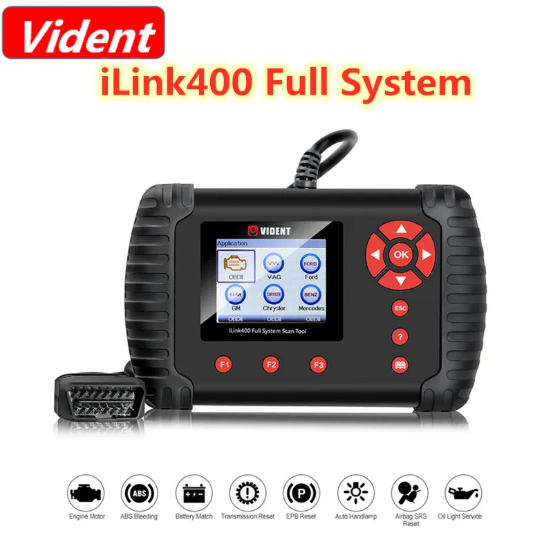 VIDENT iLink400 نظام كامل واحد جعل أداة مسح ضوئي دعم ABS/SRS/EPB // DPF تجديد/إعادة تعيين النفط ilnk400