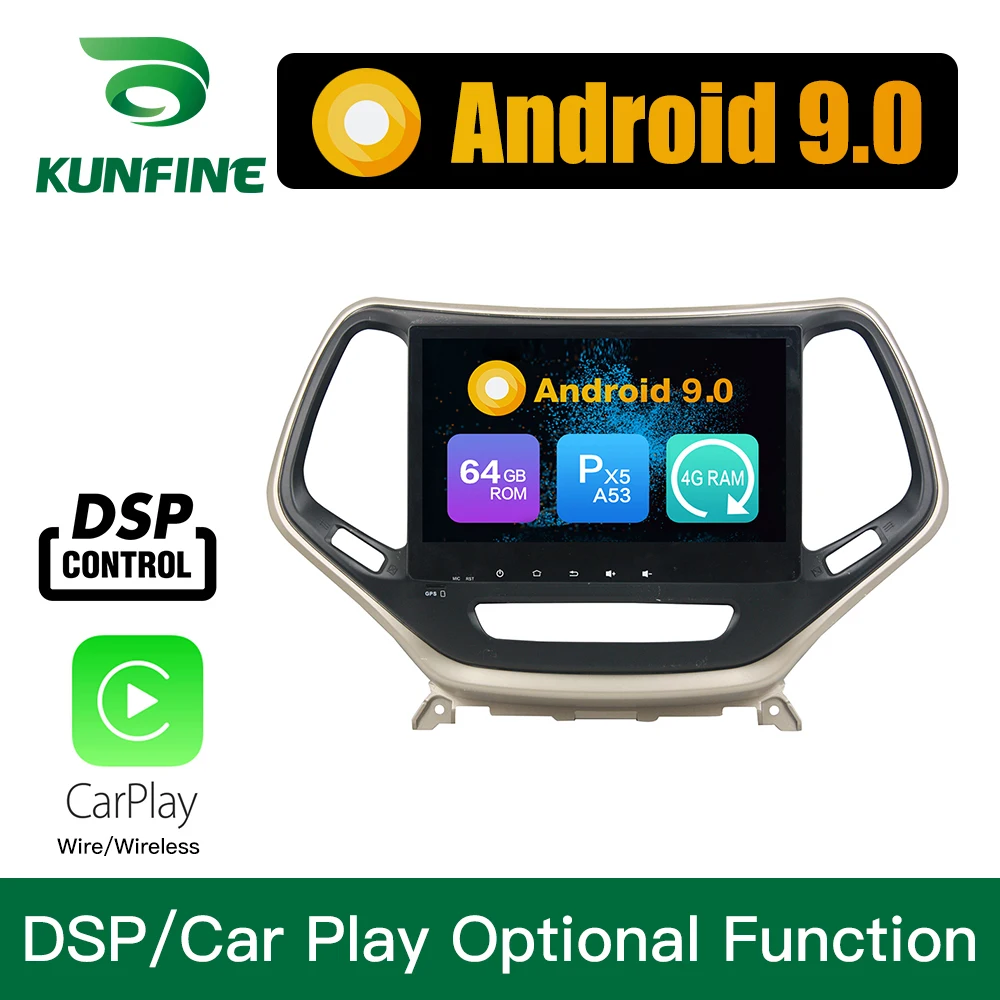 Android 9,0, Восьмиядерный, 4 Гб ОЗУ, 64 Гб ПЗУ, автомобильный DVD, gps, мультимедийный плеер, стерео, без Дека, для JEEP Cherokee, радио, wifi