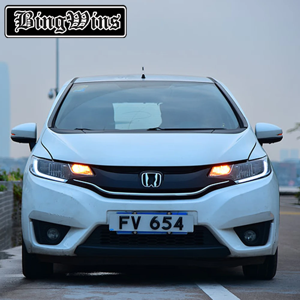 BeingWins Автомобиль Стайлинг для Honda Fit- фары в сборе переоборудование RS GK5 светодиодные фары в сборе