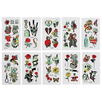 

10pcs Temporary Tattoos Luminous Tattoos Waterproof Fluorescent Stickers