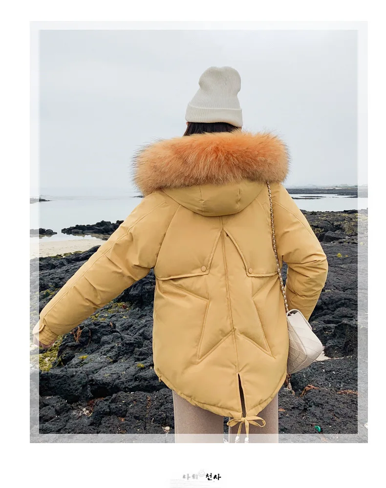 Casual Warm Fashion Woman Short Winter Coats and Jackets Solid Loose Padded Jacket Pockets Hooded Parkas Mujer
