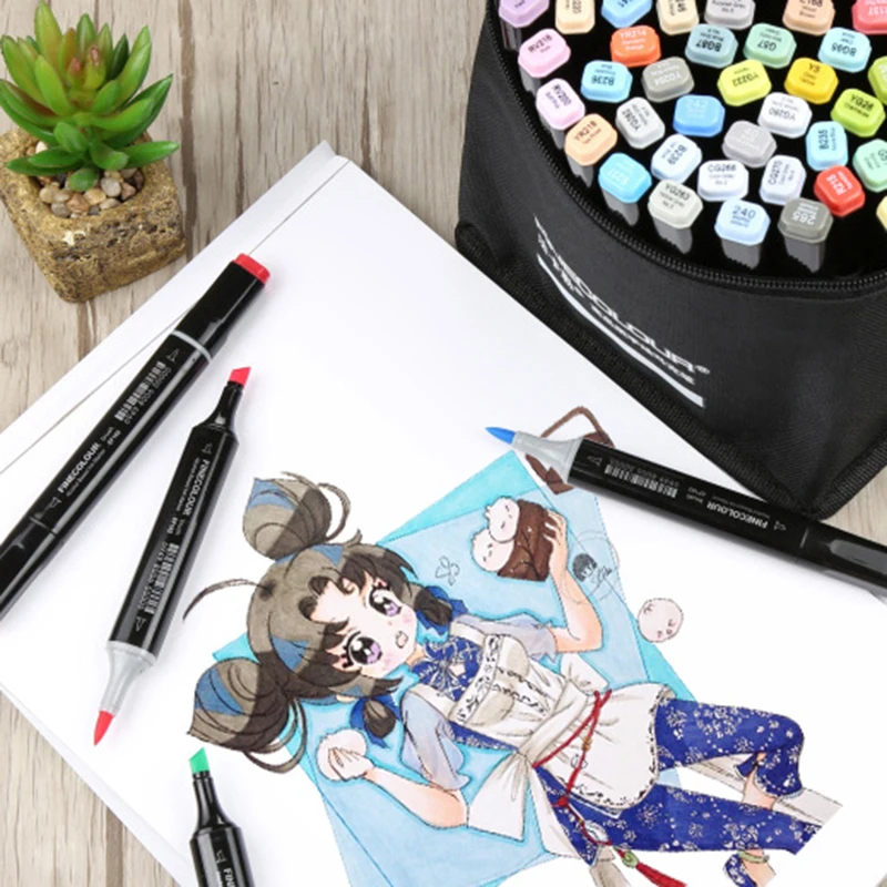 Набор фломастеров на спиртовой основе с мягкой кисточкой|alcohol based|alcohol based inkart markers