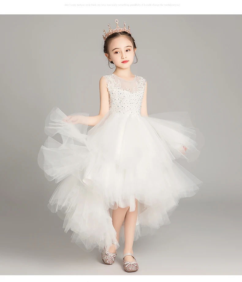 Princess Dress Girls Puffy Yarn Little Girl Western Style CHILDREN'S Dress Host Piano Costume Flower Boys/Flower Girls Wedding D