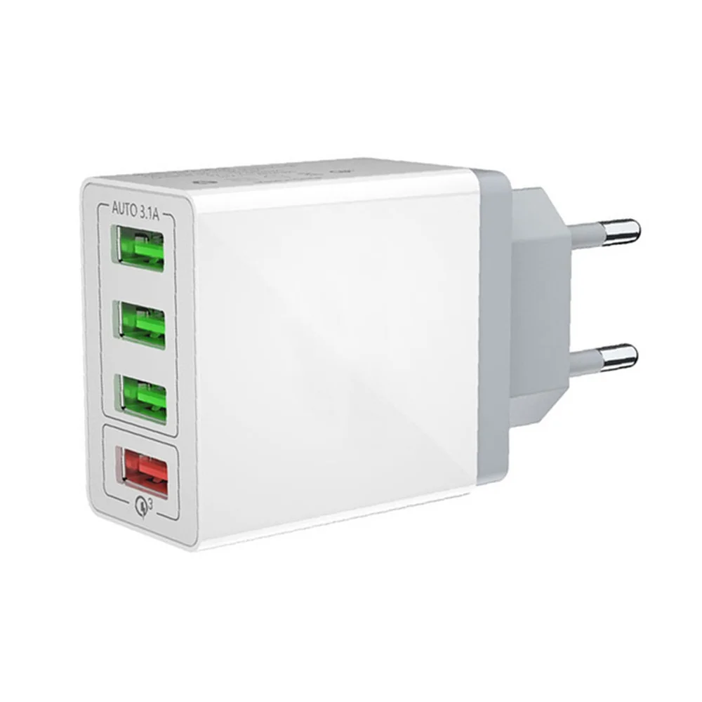 Европейский Союз (ЕС) Модный многофункциональный 4 Порты usb-концентратор стены Зарядное устройство QC3.0 быстрый адаптер для зарядки зарядная станция для телефона(штепсельная Вилка европейского стандарта - Тип штекера: Европейский Союз (ЕС)