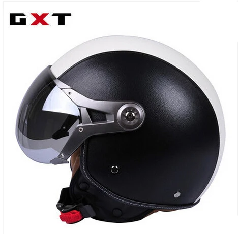 GXT мотоциклетные винтажные шлемы ретро Половина лица Casco мотокросс шлем скутер casco motocicleta кожаный шлем для Harley - Цвет: 5