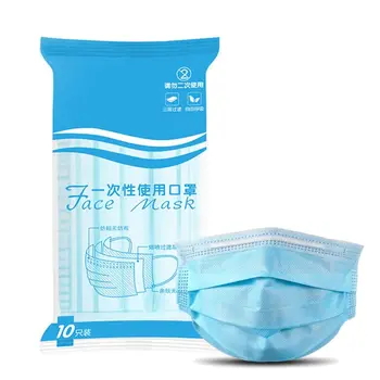 

10Pcs Disposable 3-Ply Mouth Mask 3D Melt-Blown Waterproof Anti-Haze Dustproof Antibacterial Protective Face Cover
