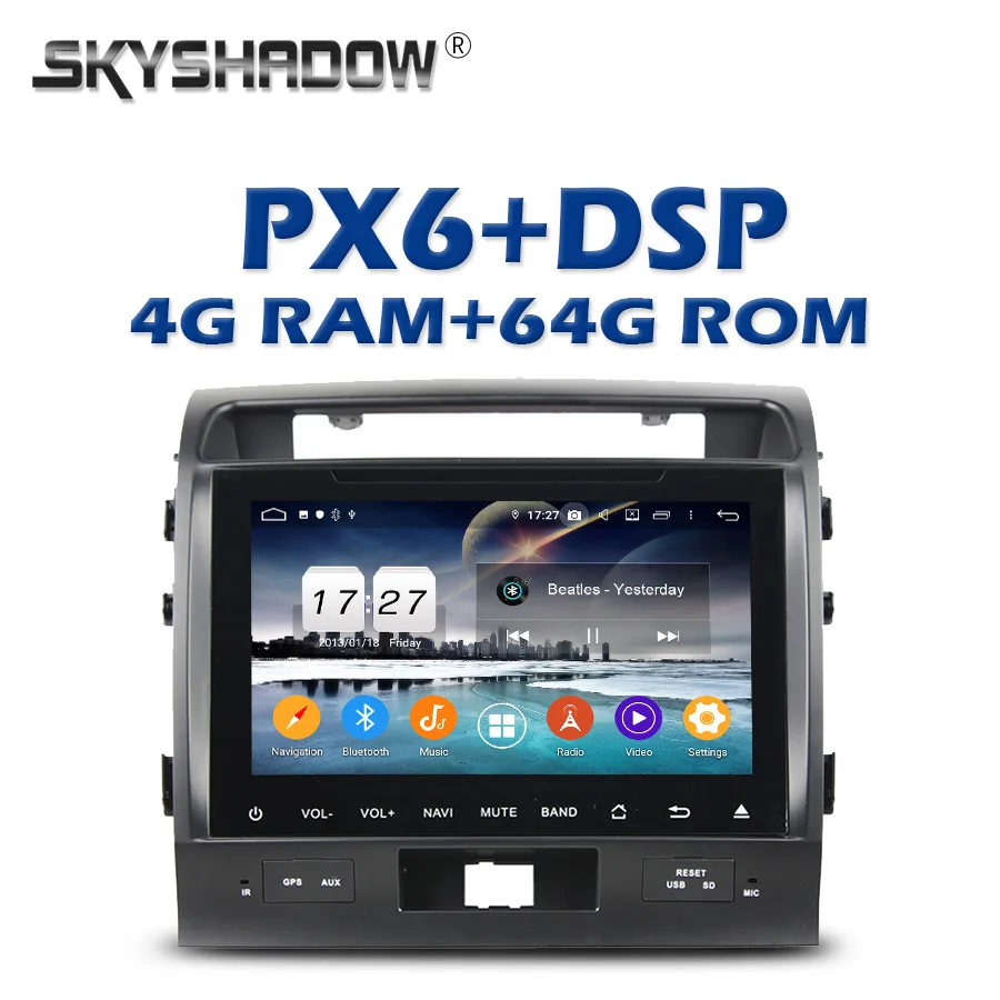 PX6 автомобильный dvd-плеер DSP Android 9,0 4G+ 64G Wifi Bluetooth RDS радио gps карта для Toyota land cruiser 200 2008 2009 2010 2011 2012