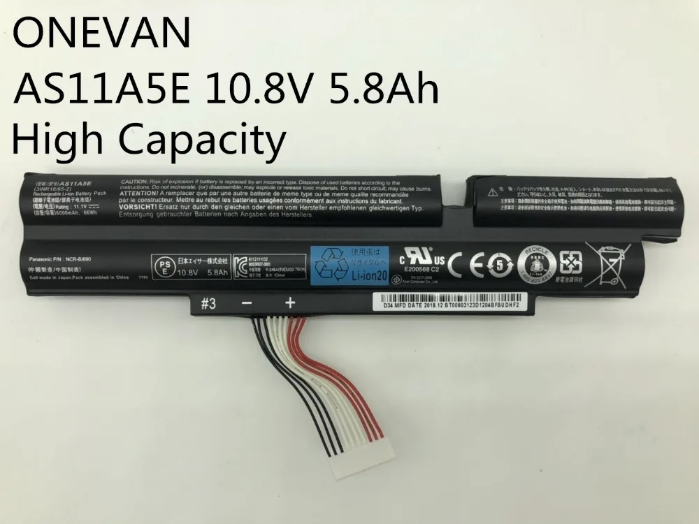ONEVAN Высокая емкость аккумулятор для ноутбука acer Aspire TimelineX 4830TG 5830T 4830T 5830TG 3830T 3INR18/65-2 AS11A3E AS11A5E