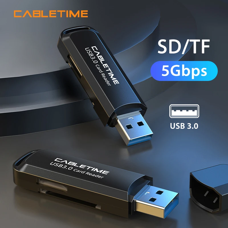 Cabletime Usb Card Reader Usb 3.0 To Sd Tf Card Otg Adapter For Desktop