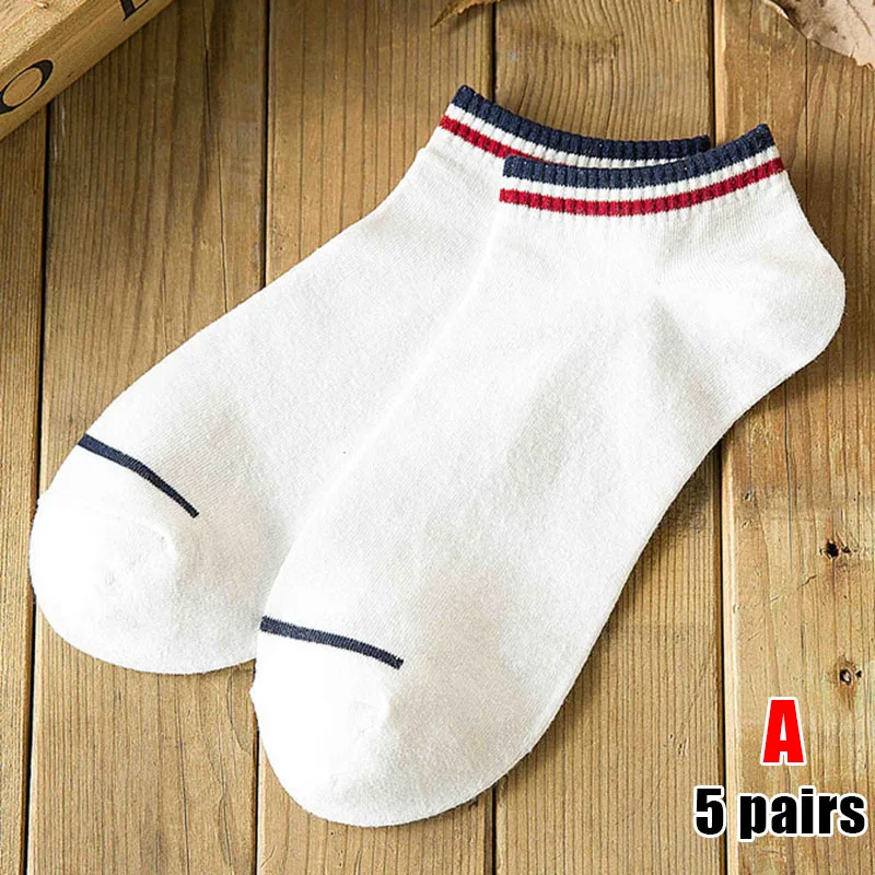 5 Pair Men Sports Socks Invisible Short Ankle Socks Breathable Thin Boat Sock XRQ88 - Цвет: a