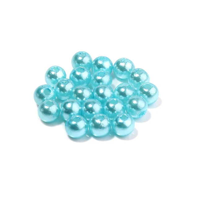 1000pcs 3-10mm Round ABS Imitation Pearl Beads Loose Beads Plastic Acrylic Spacer Bead For Jewelry Making Diy Bracelet Necklace Light Blue