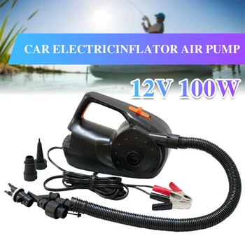 

12V 100W Car Rechargable Pump Electric Inflatable Air Pump For Kayak Boat Swimming Pool Air Cushions Ball Auto Portable Blower
