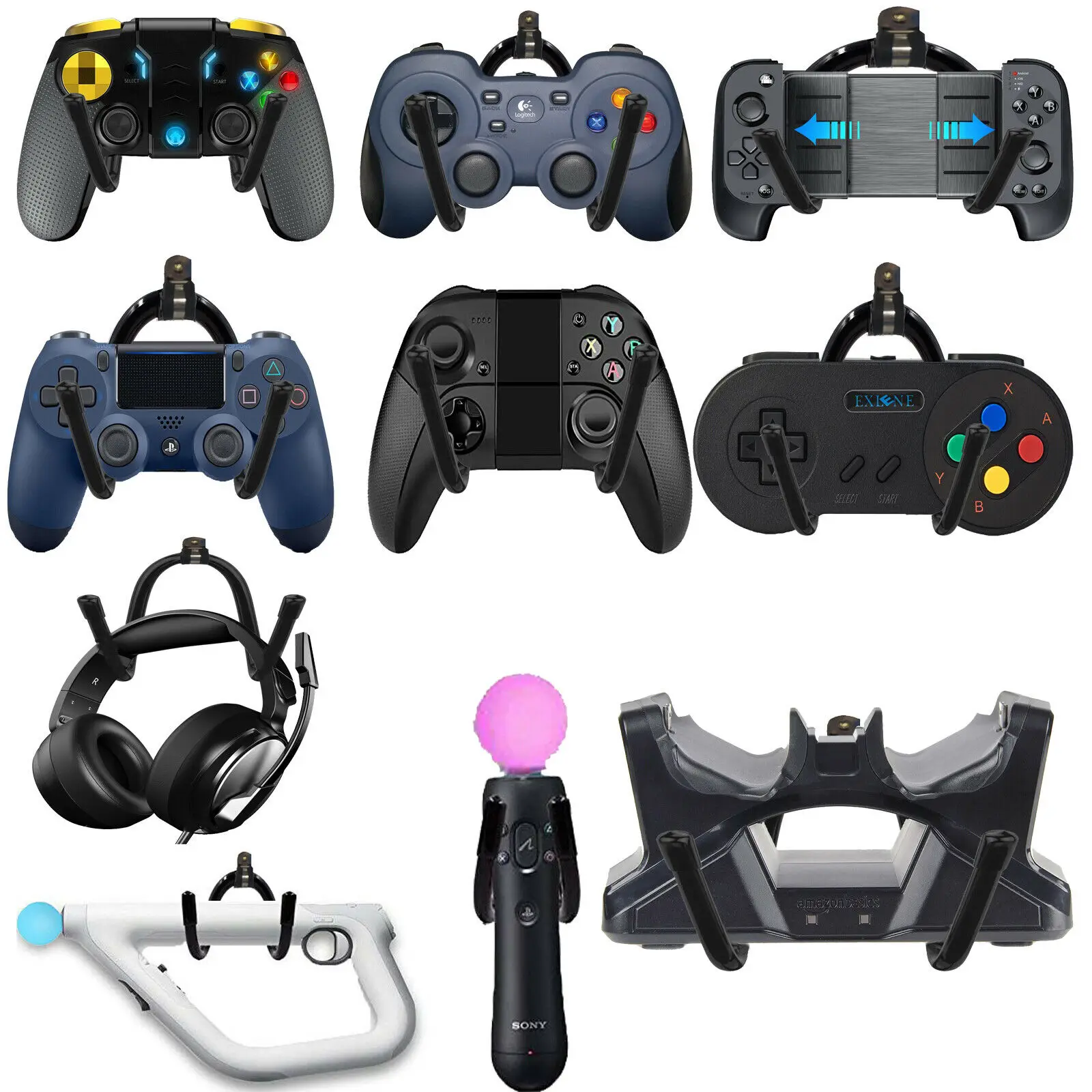 4x игровой органайзер для пультов настенная вешалка для Xbox One PS4 Switch Pro