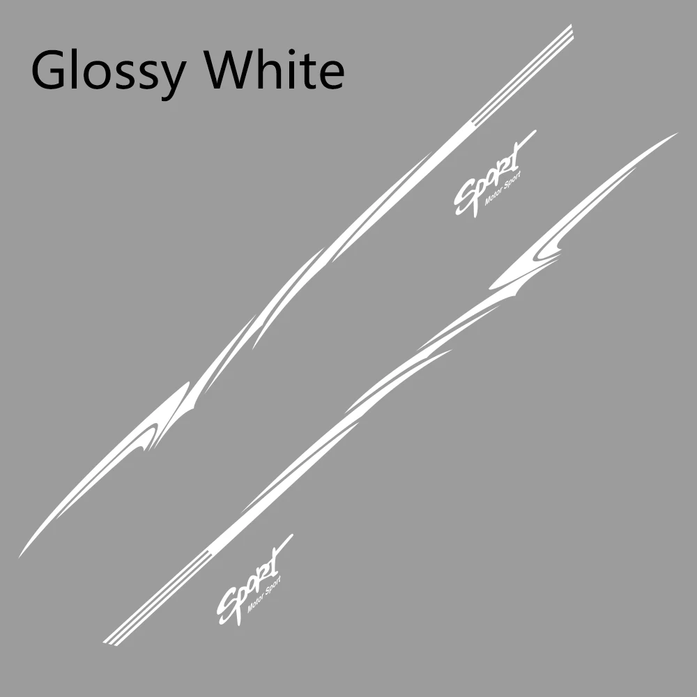 Glossy White 2PCS For Qashqai Prado CRV Sportage Mokka Tucson KX5 Tiguan Duster CX-5 All SUV Cap Side Door Stickers Car Tuning Accessories - Название цвета: Glossy White