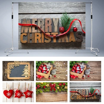 

Nitree Food Photography Background Photo Studio Backdrop Wooden Christmas Wood Board Xmas Pendant Snowflake Party Decoration