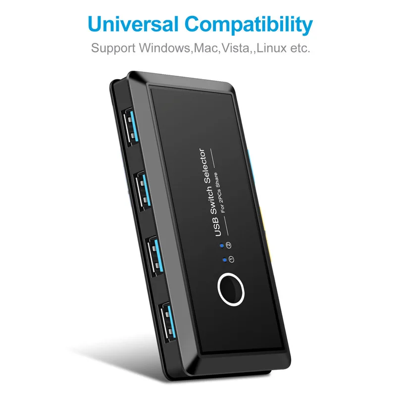 Переключатель USB распределительный коммутатор 4/2 шт 1 устройство 4/2 Порт KVM Селектор для клавиатуры принтер монитор USB переключатель