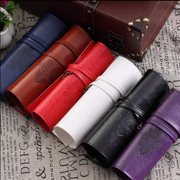 

2019 HOT Vintage Pencil Pen Case Cosmetic Pouch Pocket Brush Holder Makeup Bag#T2