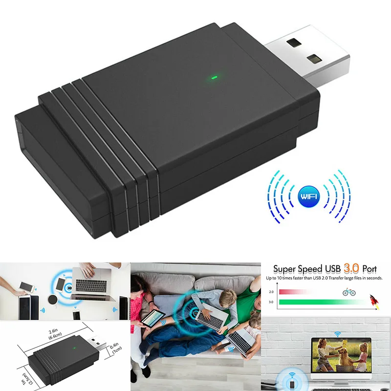 1200 Мбит/с USB 3,0 беспроводной WiFi адаптер ключ двухдиапазонный Bluetooth 5,0 встроенная двойная антенна новое поступление
