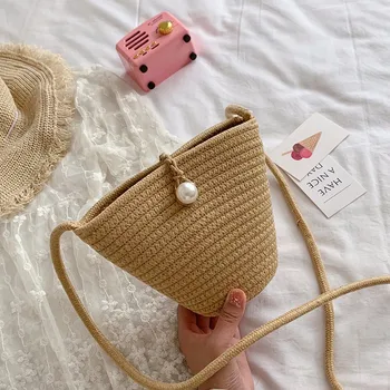 

Rattan Handbags Women Summer Beach Straw Bags for women 2020 new fashion Wicker Woven Female Totes bag Large CapacityBuckets Bag
