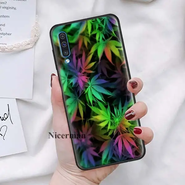 Чехол для samsung Galaxy A10 A20 A30 A40 A50 A60 A70 A80 A90 5G A10E A20E A6 A7 A8 плюс лист конопли - Цвет: B09