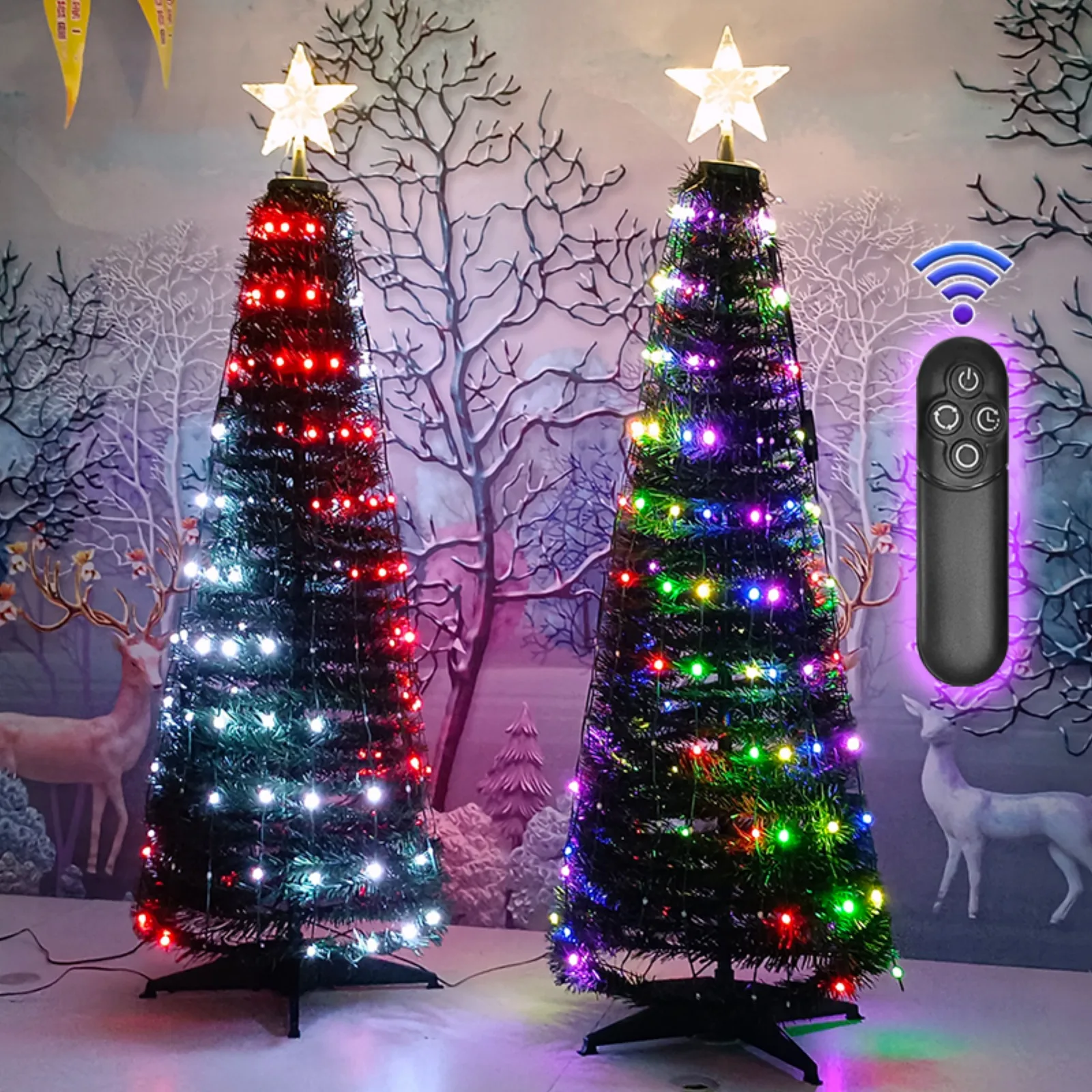 5Ft Fiber Optic Christmas Tree, Remote Control Christmas Tree 60