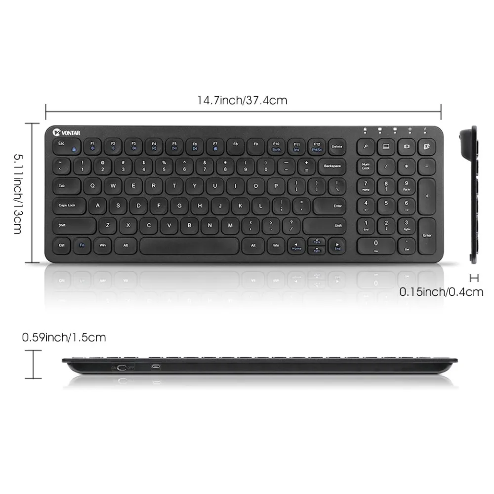 2.4G Wireless Keyboard Ultra Slim Multimedia Keyboard For Notebook Laptop Mac Desktop PC TV Office Supplies