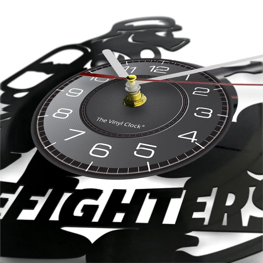 Firefighters At Work Fire Protection Rescue Modern Design Wall Clock For Control Department Fireman Silent Swept Watch Decor 3