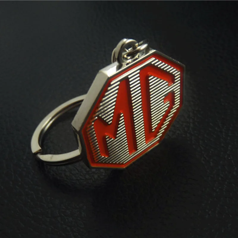 1pcs Metal MG Car Logo Keychain Keyring Key Chain Auto Key Ring Holder for Mg Scania Styling Accessorie Red
