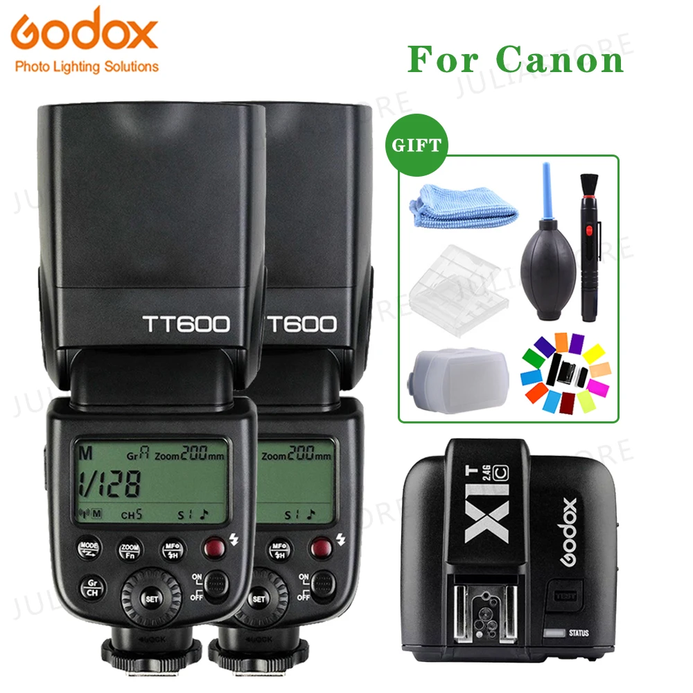 2x Godox TT600 2 4G Беспроводная система X камера мигает Speedlites с фотопередатчиком триггер
