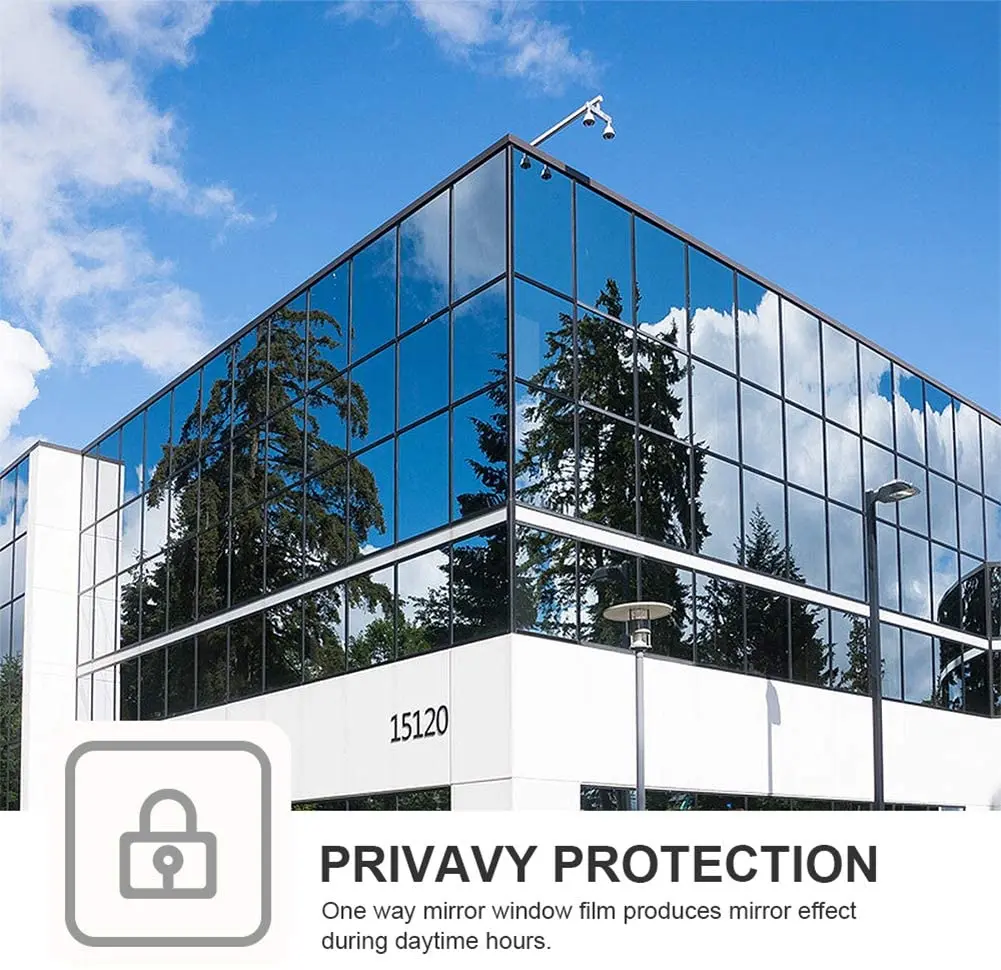 Window Privacy Film One Way Daytime Mirror Tint UV Heat Control Vinyl Stickers Sun Block Glass Paper Door Covering