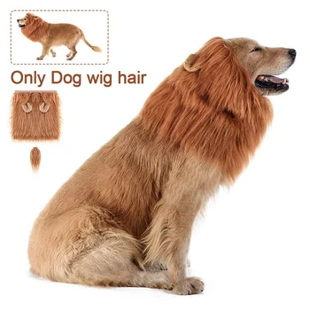 

Costume Party Cute Halloween Funny Apparel Cap Christmas Dress Up Winter Warm Dog Wig Hair Large Pet Cosplay Hat