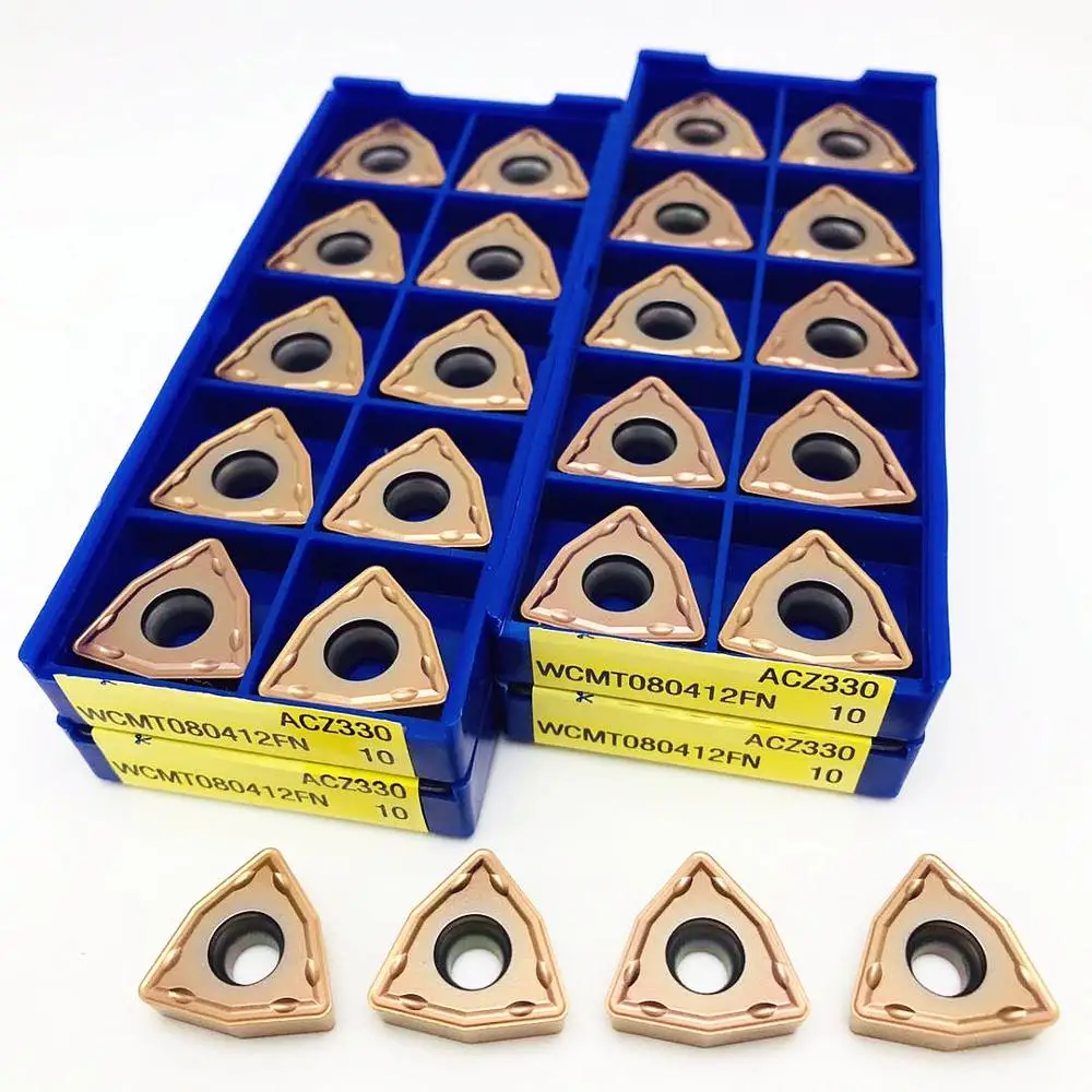 

100PCS U Drilling WCMT080412FN ACZ330 CNC Carbide Parts Tool WCMT 080412 FN U Drilling Parts Milling Cutter WCMT Turning Tool