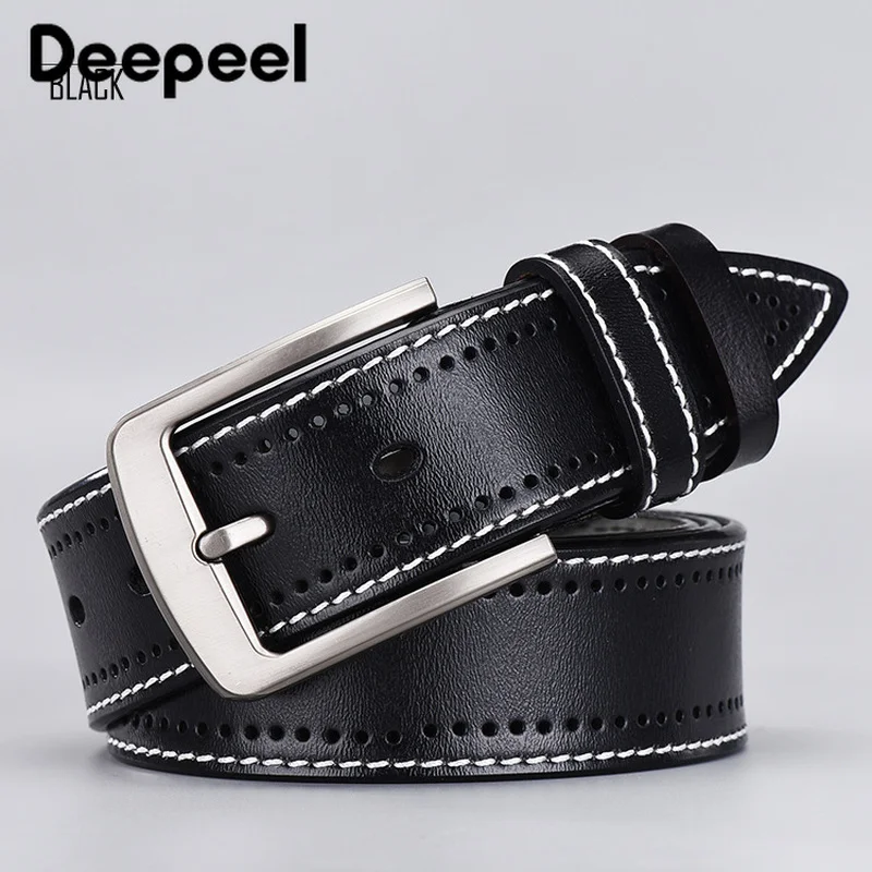 Мужской ремень из коровьей кожи Deepeel1pc 3 8*110 125 см металлическая пряжка украшение в