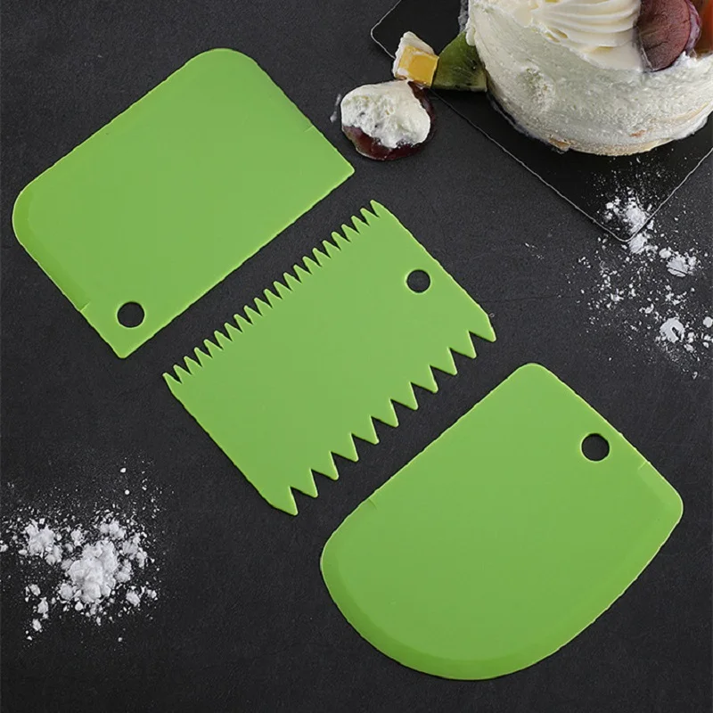 

3PCS/Lot Cream Scraper Irregular Teeth Edge DIY Scraper Cake Decorating Fondant pastry cutters Baking Spatulas Tools