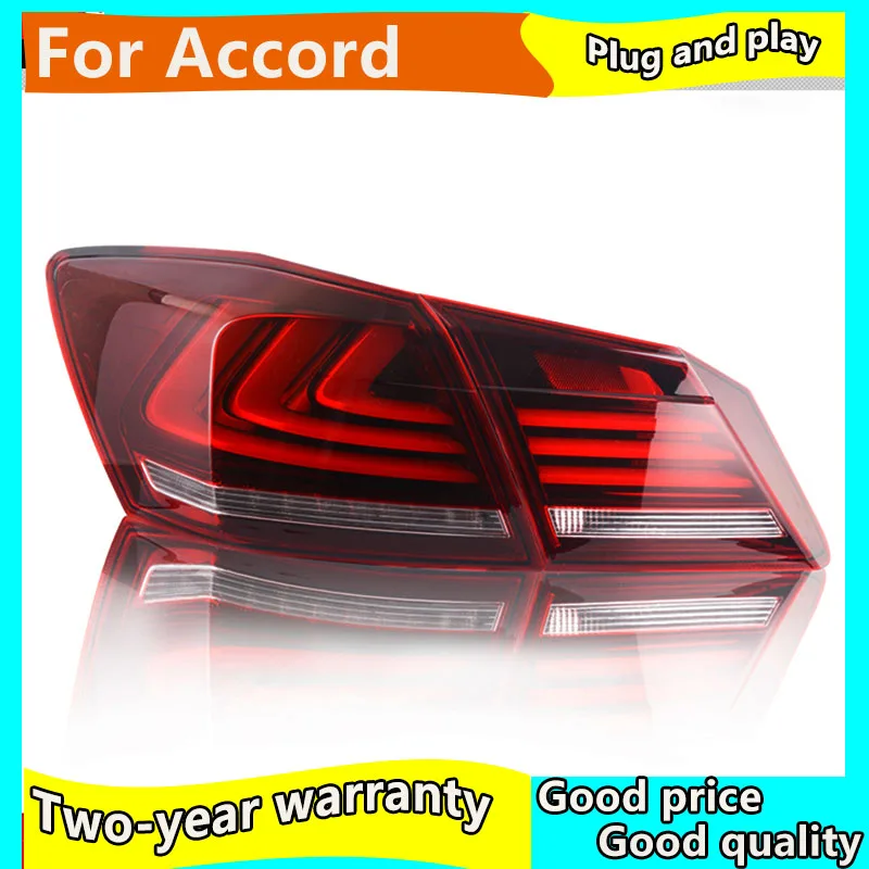 Автомобильный стильный светодиодный задний светильник для Honda 9th accord 2013- задняя лампа DRL+ тормозной светильник+ задний светильник+ Динамический сигнал поворота
