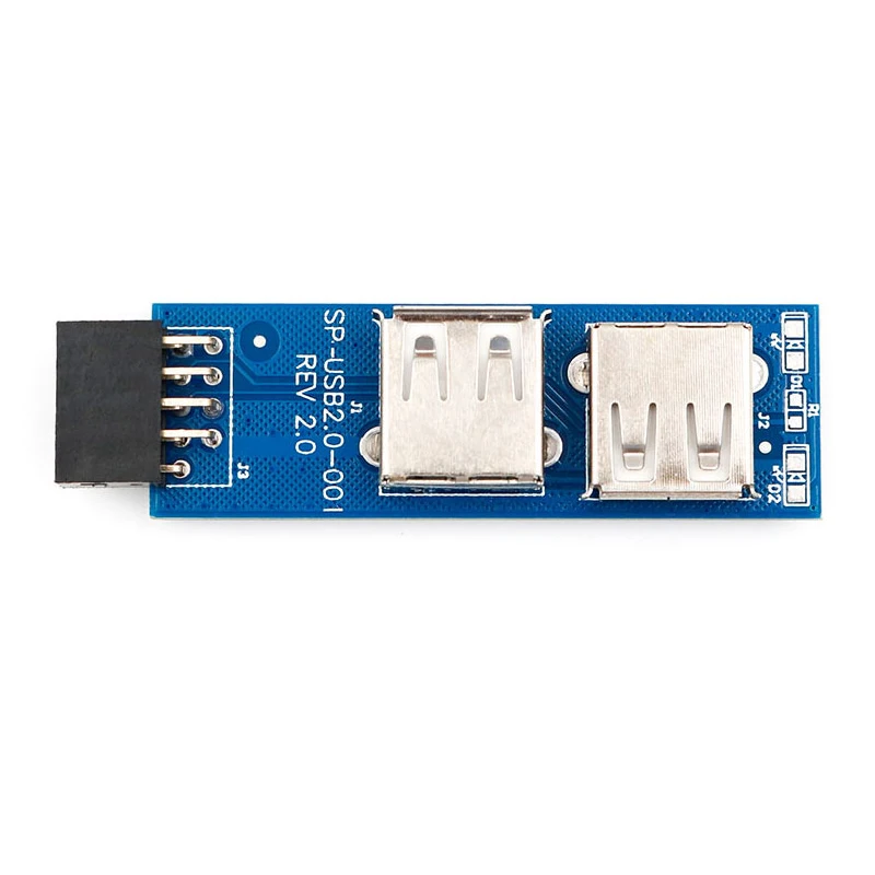 

USB HUB 9Pin PC Host Internal Motherboard USB 2.0 Hub 9Pin to 2 Port USB A Female Splitter Converter PCB Board Extender Card NEW