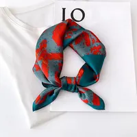New 2024 Pashmina 100% Mulberry Silk Scarf Fashion Women Summer Beach Small Scarves Shawl Poncho 53*53cm Hijab Bandana Kerchief 2
